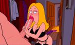 ai_generated american_dad bra cum erect_penis fellatio francine_smith gigantic_penis shaved_pussy stockings thighs