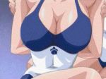 bible_black big_breasts bouncing_breasts breasts gif hands_behind_back nonogusa_miyuki swimsuit undressing