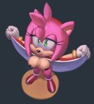  amy_rose big_breasts bottomless dress_lift gumdrops high_angle lifting_dress nipple_tape sega sonic tape teasing 