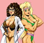 bikini dcmatthews duo glasses muscular original sonya_(tetsuko_webcomic) tetsuko_breckenridge webcomic