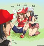 2girls anime ash_ketchum blood blush dawn hentaimate may multiple_girls pokemon