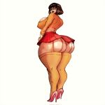  charcoalx00 dat_ass dumptruck_ass erect_nipples_under_clothes glasses high_heels huge_ass huge_breasts miniskirt scooby-doo stockings thick_thighs velma_dinkley 