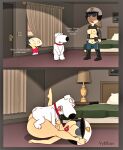  ass breasts brian_griffin dialogue erect_nipples family_guy legs_up lois_griffin orgasm_face pants_down police_uniform sex_doll shaved_pussy stewie_griffin thighs vaginal vylfgor 