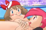 2girls :d alluring anus art asuna_(pokemon) babe bandana bandanna blue_eyes blush breasts brown_hair clothed_female_nude_female eye_contact flannery game_freak gym_leader haruka_(pokemon) humans_of_pokemon looking_at_another lying may_(pokemon) medium_breasts moaning multiple_girls nintendo nipples nude on_back open_mouth oral oral_sex pokemon pokemon_(anime) pokemon_(game) pokemon_diamond_pearl_&_platinum pokemon_dppt pokemon_rse pussy pussylicking red_bandana red_bandanna red_eyes red_hair redhead sex short_hair smile spread_legs tkor tkor_(artist) tongue tongue_out uncensored yuri