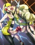 2girls abs armpits black_hair blonde_hair blue_eyes blush breasts censored cleavage frottage futanari gym_leader hair headphones high_res highres huge_penis huge_testicles intersex kamitsure_(pokemon) kissing lightning long_hair multiple_girls multiple_penises no_panties nuezou open_mouth penis penises_touching pokemon pokemon_(game) pokemon_bw pokemon_bw2 selfcest short_hair testicle testicles time_paradox tongue veins veiny_penis