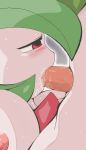 blush fellatio furry gallade gardevoir green_hair nintendo oral pokemon pokephilia red_eyes uranoyoru