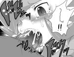  black_and_white blush cum cum_in_mouth fellatio female gardevoir japanese_text mizo_ne monochrome oral oral_sex pokemon pokephilia pokã©mon sex 