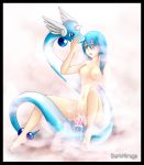 1girl :o arm arm_up arms art babe bare_arms bare_legs bare_shoulders barefoot big_breasts blue_eyes blue_hair blush breasts clair_(pokemon) cum darkmirage dragonair eye_contact feet game_freak gym_leader hair_between_eyes hair_down hand_on_another's_cheek hand_on_another's_face horn humans_of_pokemon ibuki_(pokemon) interspecies legs light_blue_hair long_blue_hair long_hair looking_at_another love moaning navel nintendo nipples nude open_mouth pokemon pokemon_(anime) pokemon_(game) pokemon_(species) pokemon_gsc pokemon_heartgold_and_soulsilver pokemon_hgss pokephilia sex sitting steam vaginal