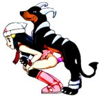 animated beastiality crouching dawn doggy_position gif hands_on_knees houndoom pixel_art pokemon