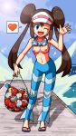 big_breasts blue_eyes breasts brown_hair cosplay creatures_(company) female_protagonist_(pokemon_bw2) fishnet fishnets game_freak hairbun highres humans_of_pokemon long_hair mei_(pokemon) nintendo poke_ball pokemon pokemon_(anime) pokemon_(game) pokemon_black_2_&_white_2 pokemon_black_and_white pokemon_bw pokemon_bw2 porkyman rorretsim rosa_(pokemon) sandals shizui topless