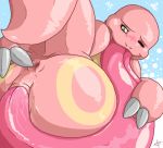  anus ass autocunnilingus claws cunnilingus furry green_eyes lickitung long_tongue masturbation no_humans oral pokemon pussylicking tail tongue 