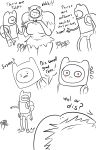 ! adventure_time animal_ears ass bear_ears bent_over blush cat_ears comic erection finn_the_human flower flowers funny monochrome muscle no_panties smile sunflower surprise susan_strong