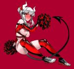 big_breasts cheerleader_uniform gaak helltaker long_hair lucifer_(helltaker)