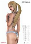 1girl 2005 alluring ass bikini blonde_hair calendar death_by_degrees hand_on_chest long_hair namco nina_williams ponytail tekken tekken_1 tekken_2 tekken_3 tekken_4 tekken_5_dark_resurrection tekken_tag_tournament tekken_tag_tournament_2 tekken_the_motion_picture