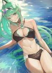 1girl alluring big_breasts bikini cleavage core_crystal fadingz matching_hair/eyes nintendo ocean pneuma_(xenoblade) wet xenoblade_(series) xenoblade_chronicles_2