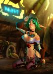 big_breasts breasts green_eyes green_hair hot jak_and_daxter keira pointed_ears solo yuqoi