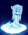 1girl :3 animal_ears animal_hands barefoot breasts cute feet female female_focus fox furry furry_female glowing ice kagerofu long_hair nipples nude original original_character small_breasts solo tail toes