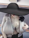 3d alcina_dimitrescu black_hair gigantic_breasts lady_dimitrescu milf purple_eyes resident_evil resident_evil_8:_village white_skin