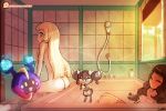 2girls bathroom cosmog gothorita lillie lillie_(pokemon) lumineko moon_(pokemon) moon_(trainer) multiple_girls patreon pokemon pokemon_sm