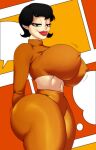  1girl 1girl 2021 arms_behind_back ass big_ass big_breasts big_breasts black_eyes black_hair bob_cut breasts clothed_female crop_top curvaceous curvy curvy_figure eye_contact female_focus female_only fully_clothed garfield_(series) hips huge_ass huge_breasts jay-marvel large_ass liz_wilson looking_at_viewer mature mature_female plump_lips seductive short_hair small_waist smirk solo_female solo_focus speech_bubble standing tagme thick thick_ass thick_thighs thin_waist thought_bubble tight_clothing voluptuous wide_hips 