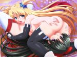  2girls 69 aisis_lorenbach ass ass_grab bare_shoulders black_gloves black_hair black_legwear blonde_hair blue_eyes blush body_blush bow breasts censored cunnilingus divus_rabies elbow_gloves female fingerless_gloves fujii_kazuha game_cg gloves hair_bow headband indoors legs long_hair looking_at_viewer lying magic_circle multiple_girls nanai_(divus_rabies) nude on_back open_mouth oral purple_eyes pussy pussy_juice shiny shiny_clothes shiny_skin short_twintails sideboob stockings thighhighs thighs tongue tongue_out twintails two_side_up white_legwear yuri 