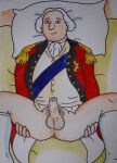 2020 2021 absurd_res anus balls bara bed british chubby colonialfox general_charles_cornwallis history looking_at_viewer penis presenting uniform yaoi