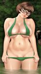 big_breasts bikini erect_nipples_under_clothes glasses pulling_panties_down scooby-doo shaved_pussy thighs velma_dinkley