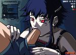  animated blue_hair fellatio flash flash_swf gif hair handjob oral original red_eyes sex umeko_(zone) vampire zone 