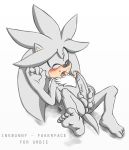  closed_eyes cum fakerface gay male masturbation penis plain_background sega sex silver_the_hedgehog solo testicles white_background 