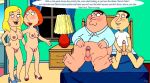 breasts dialogue family_guy glenn_quagmire ida_quagmire lois_griffin nude peter_griffin puffy_pussy red_anus sideboob swingers uso_(artist)