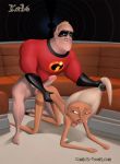 all_fours bent_over comics-toons disney high_heels hotdogging karbo mirage_(the_incredibles) mr._incredible nude pixar stockings the_incredibles