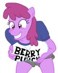 1girl anthro berry_punch big_breasts breasts friendship_is_magic mega_milk my_little_pony shirt short_shorts titty_monster