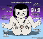 1girl anus ass black_hair breasts cartoon_network cloppy_hooves cndesmondharper dc_comics edit english_text feet grey_skin legs looking_at_viewer nipples nude ponetan presenting presenting_pussy purple_eyes pussy rachel_roth raven_(dc) short_hair small_breasts tagme teen_titans teen_titans_go text