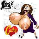 big_breasts breast_expansion breasts cathy_andrews_hillman clothes erect_nipples female graphicbrat half_naked hips huge_breasts hyper nipples open_mouth solo standing tight_clothing torn_clothes transformation wide_hips