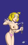  alice_mitchell blonde_hair martial_arts nunchucks topless 