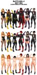 2011 3d 6girls asian barbara_gordon batgirl batman_(series) batwoman birds_of_prey black_canary breasts cassandra_cain catwoman dc_comics dinah_lance female_only hair helena_bertinelli huntress huntress_(dc) kate_kane mostly_nude petercotton pubic_hair selina_kyle standing