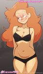  1girl 2024 blush cartoon_network chickpea color colored crowd exhibitionism female_only glasses lingerie long_hair looking_away martha_barriga milf red_hair smile steven_universe white_background 