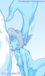  1boy 1girl 2023 2_girls blue_background blue_diamond_(steven_universe) blue_skin blue_theme breasts cartoon_network chickpea completely_nude crystal_gem diamond_authority fellatio gem_(species) gradient_background human human_on_gem lapis_lazuli_(steven_universe) male male/female nipples nude nude_female nude_male oral pleasure_face short_hair side_view side_view_fellatio simple_background solo_focus steven_universe uncensored unseen_male_face veiny_penis 