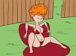 bikini breasts cleavage ear_piercing earrings ed,_edd,_'n'_eddy freckles gif jewelry kanker_sisters lee_kanker orange_hair piercings smile solo string_bikini