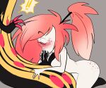  breasts cherri_bomb_(hazbin_hotel) cyclops demon_girl double_penis faceless_male fellatio hazbin_hotel pink_hair sir_pentious_(hazbin_hotel) snake sucking_penis wholesome 