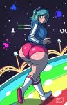 ass axel-rosered blue_hair breasts large_ass ramona_flowers round_ass scott_pilgrim solo