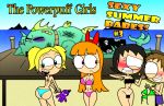 1boy 3_girls 3girls angry ass beach big_breasts bikini black_eye black_eyes black_hair blonde_hair blossom_(ppg) blue_bikini blue_eyes blush bob_cut bow breasts bubbles_(ppg) buttercup_(ppg) cartoon_network censored censored_pussy cleavage crossover cyan_bikini doll embarrassing female funny green_bikini green_eyes hair hat headgear hips kim_pazookie_(montatora-501) light_blue_bikini long_hair looking_back male monster montatora-501 multiple_girls nude ocean orange_hair pink_bikini pink_eyes powerpuff_girls raised_eyebrow red_eyes red_hair redhead short_hair siblings sisters skull smile surprise swimsuit swimsuit_thief swimwear tan tan_line tied_hair twin_tails