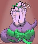 5_toes arbok ass bdsm big_ass big_feet bondage bound bow candy candy_cane christmas claws cobra feet female foot nintendo nude pokemon reptile ribbon ribbons scalie sebrina_arbok snake soles toes video_games zp92