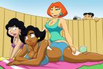 bikini black_hair bonnie_swanson chadrocco dark-skinned_female dark_skin darkvigilante donna_tubbs family_guy glenn_quagmire lois_griffin long_hair milf outside swimsuit the_cleveland_show