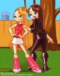 betitus_(artist) blue_eyes candace_flynn disney leg_warmers long_hair outside phineas_and_ferb redhead skirt vanessa_doofenshmirtz