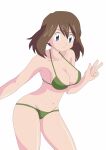 1girl alluring bare_legs bikini blue_eyes brown_hair dfdfdfq green_bikini may may_(pokemon) pokemon pokemon_(anime) pokemon_rse