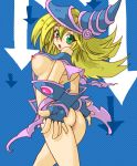  1girl ass black_magician_girl blonde_hair blush breasts dark_magician_girl duel_monster green_eyes itosecond_(pixiv) large_breasts long_hair nipple nipples open_mouth solo yu-gi-oh! yuu-gi-ou yuu-gi-ou_duel_monsters 