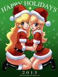 2013 blonde_hair blue_eyes boots christmas gloves hat john_joseco long_hair nintendo princess_peach princess_rosalina santa_boots santa_costume santa_hat