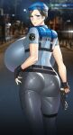  blue_eyes brown_hair gigantic_breasts jill_valentine nata resident_evil 