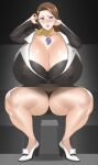  ace_attorney ayasato_chihiro brown_hair chihiro_ayasato gigantic_breasts grey_eyes mia_fey nata 